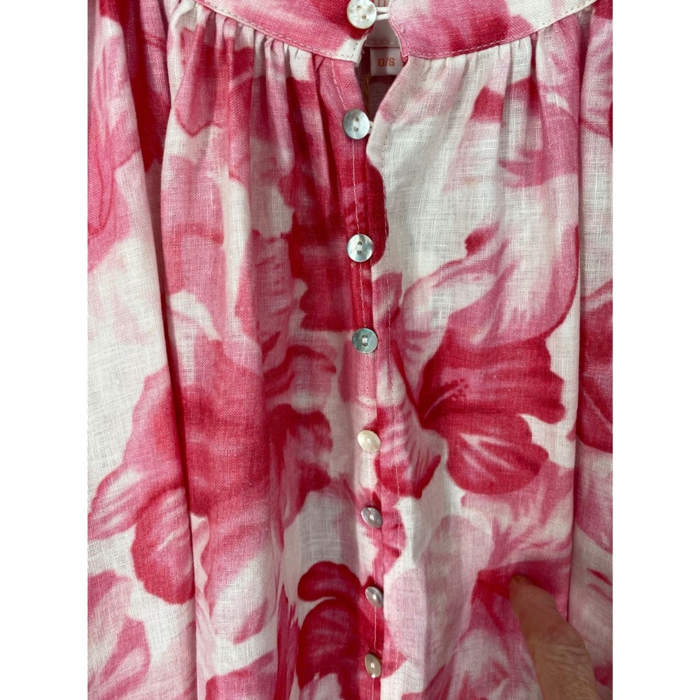 La Boheme Girls Camila Maxi Dress Aloha Pink Floral Button Front One Size NWT - Picture 8 of 16